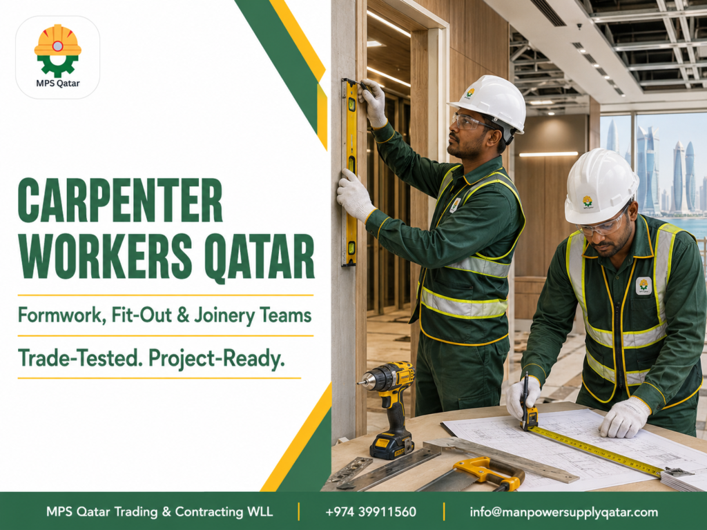 Carpenter Workers Qatar team for formwork and interior fit-out projects
