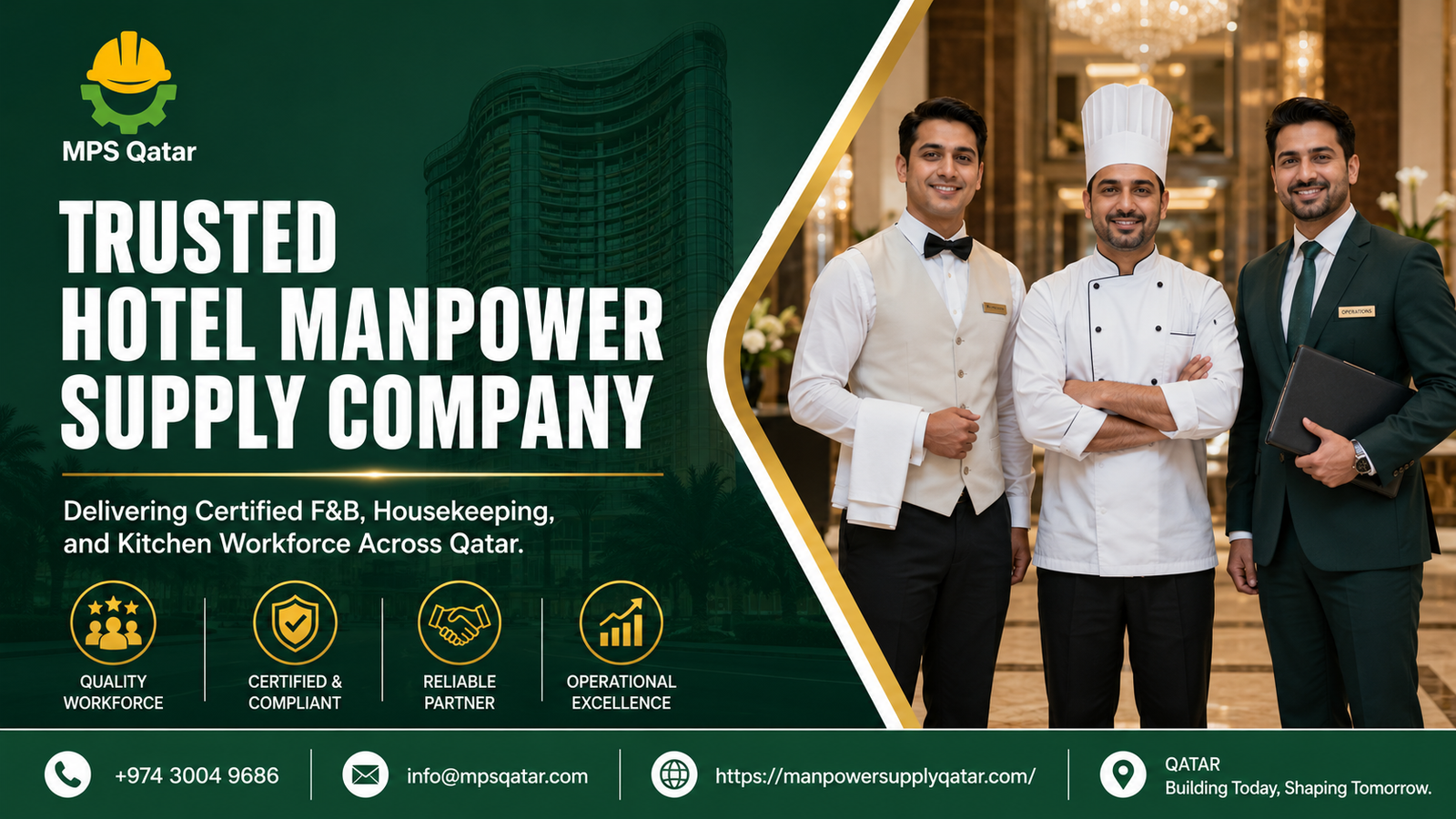 Hotel Manpower Supply Company in Qatar | Full Hospitality Workforce | MPS Qatar