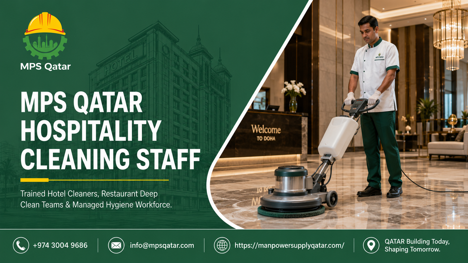 Cleaning Staff Supplier in Qatar — Hospitality | MPS Qatar Trading & Contracting