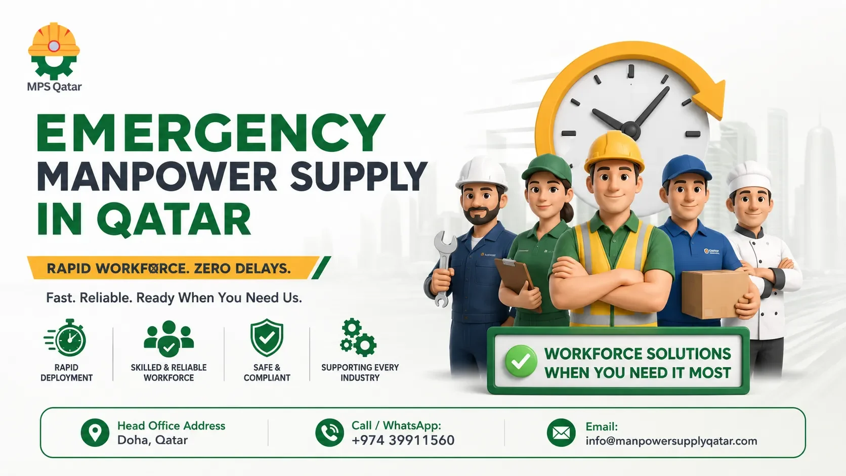 Emergency Manpower Supply in Qatar: Rapid Workforce Solutions for Urgent Business Needs