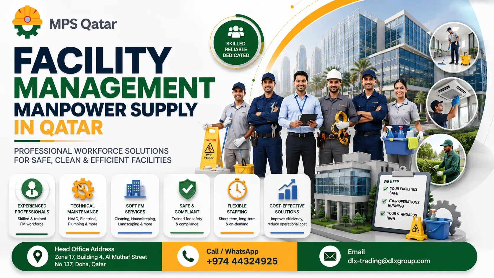 Facility Management Manpower Supply in Qatar: Professional FM Workforce Solutions for Commercial, Residential & Industrial Facilities