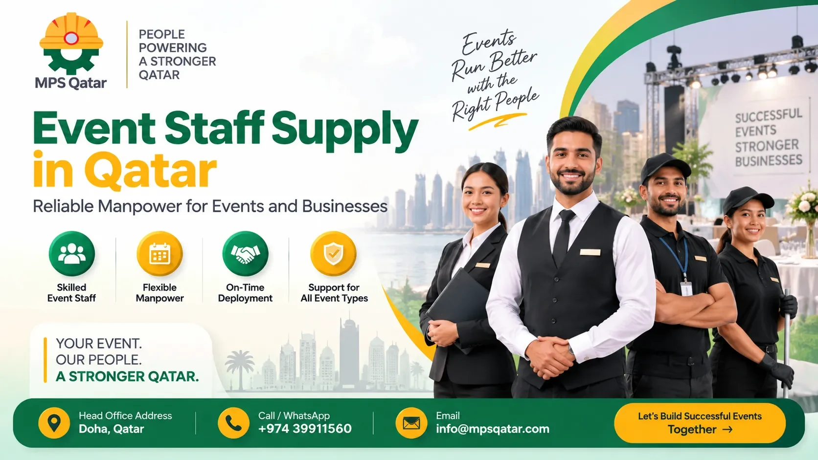 Best Event Staff Supply in Qatar, Reliable Manpower for Events and Businesses